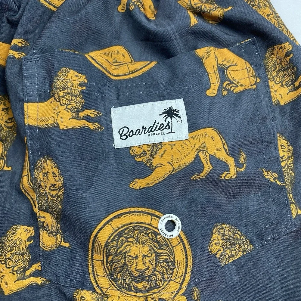 Boardies Gold Lion Swim Trunks Men's Small 5.5